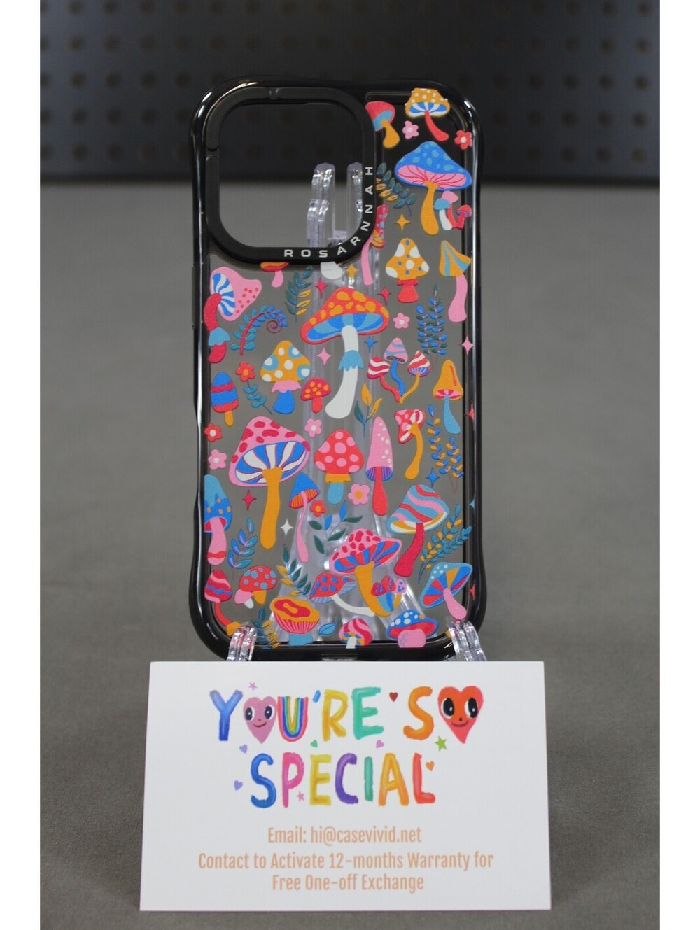 iPhone 16 Pro Case - Trendy Colorful Floral Mushroom Cover